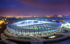 仅次于北京水立方ETFE膜结构—大连体育场